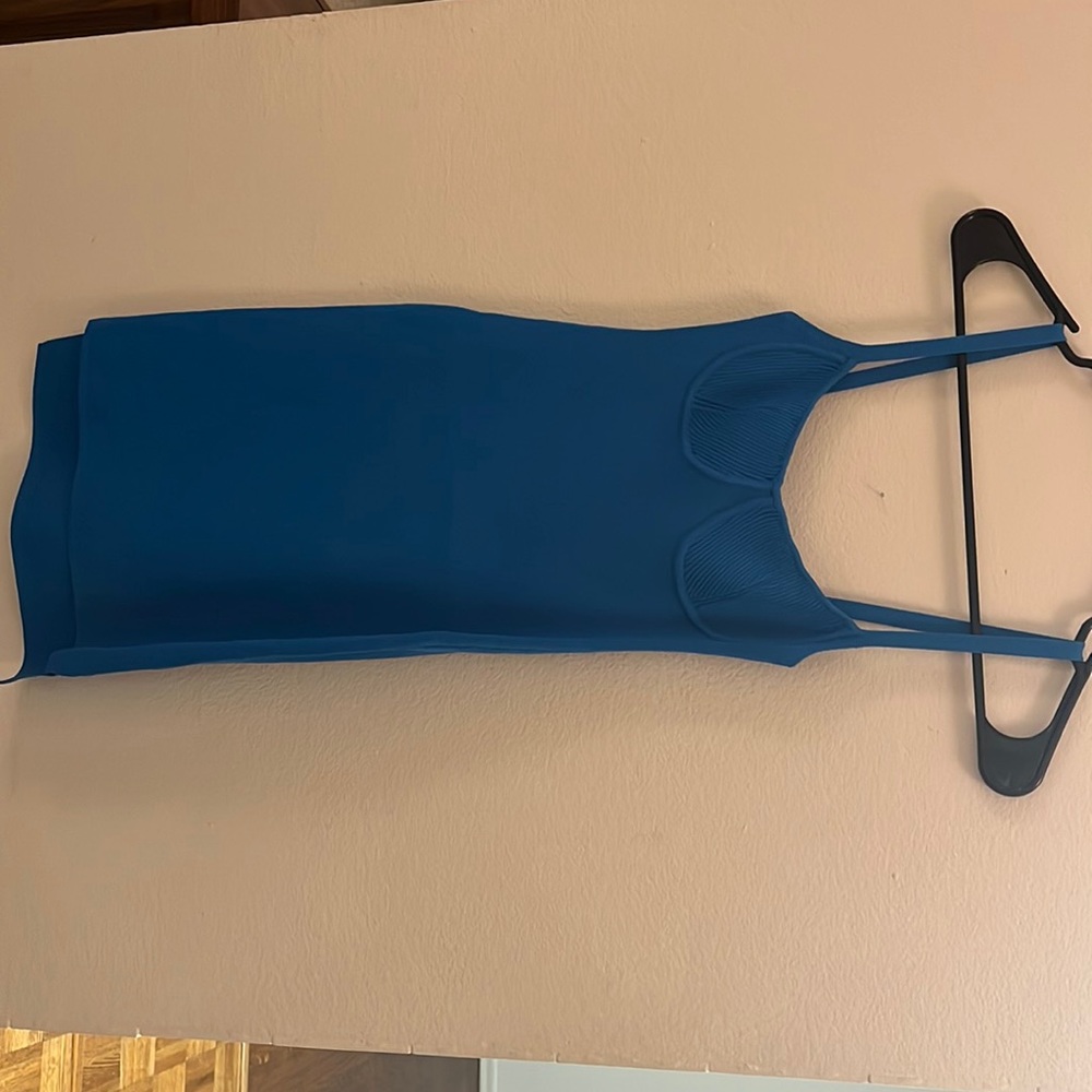 Bright blue mini dress